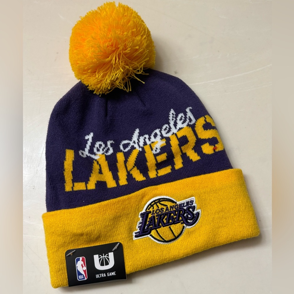 LA Lakers Pom Beanie